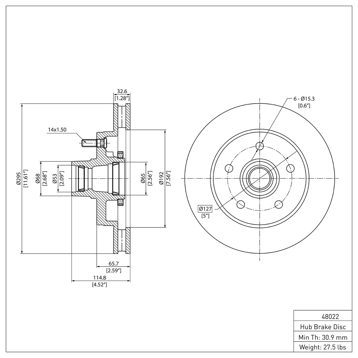 Dynamic Friction Company Disc Brake Rotor 600-48022