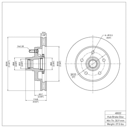 Dynamic Friction Company Disc Brake Rotor 600-48022