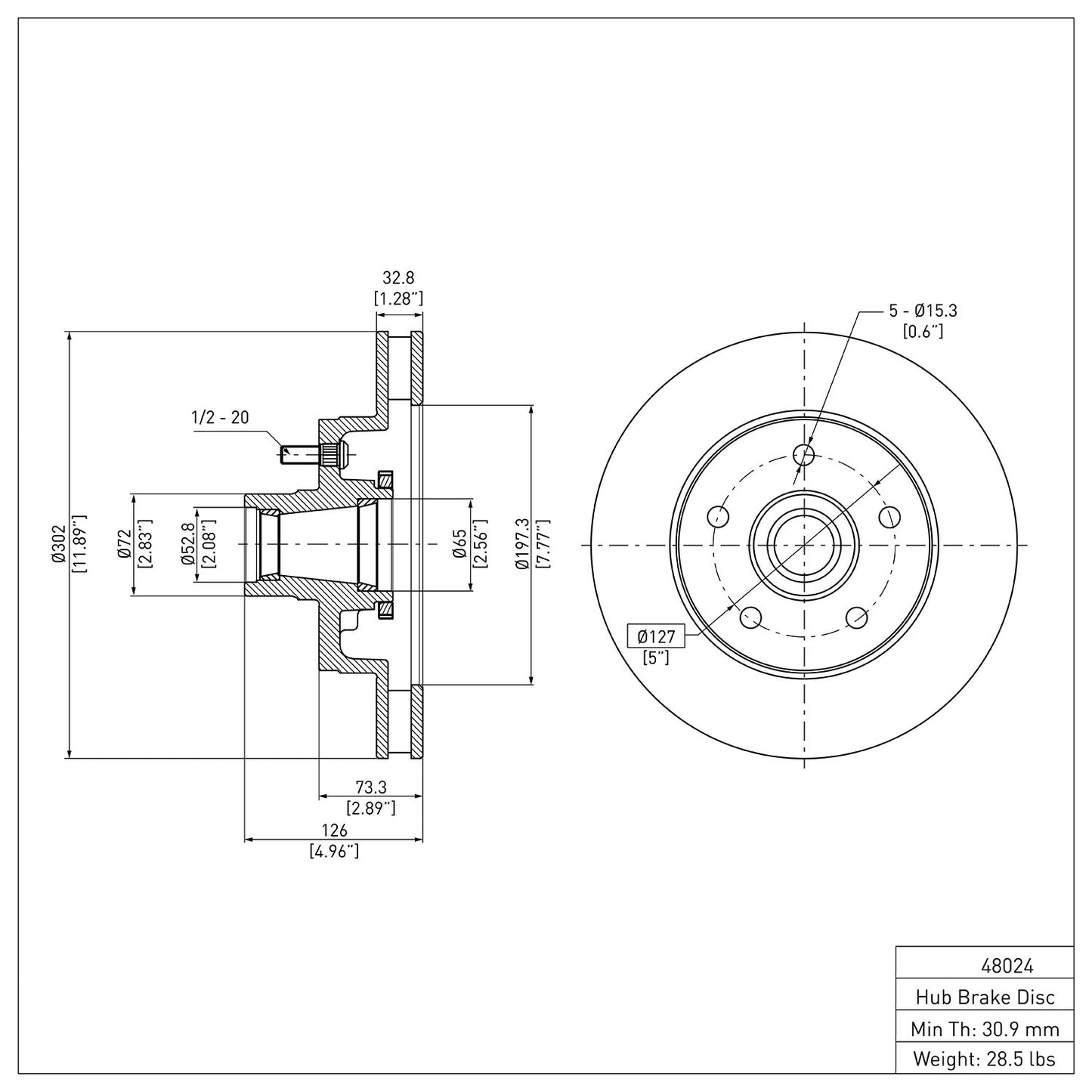 Dynamic Friction Company Disc Brake Rotor 600-48024