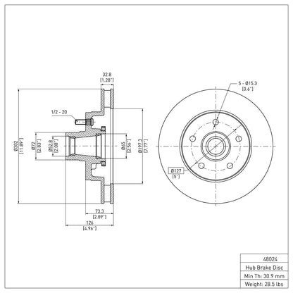 Dynamic Friction Company Disc Brake Rotor 600-48024
