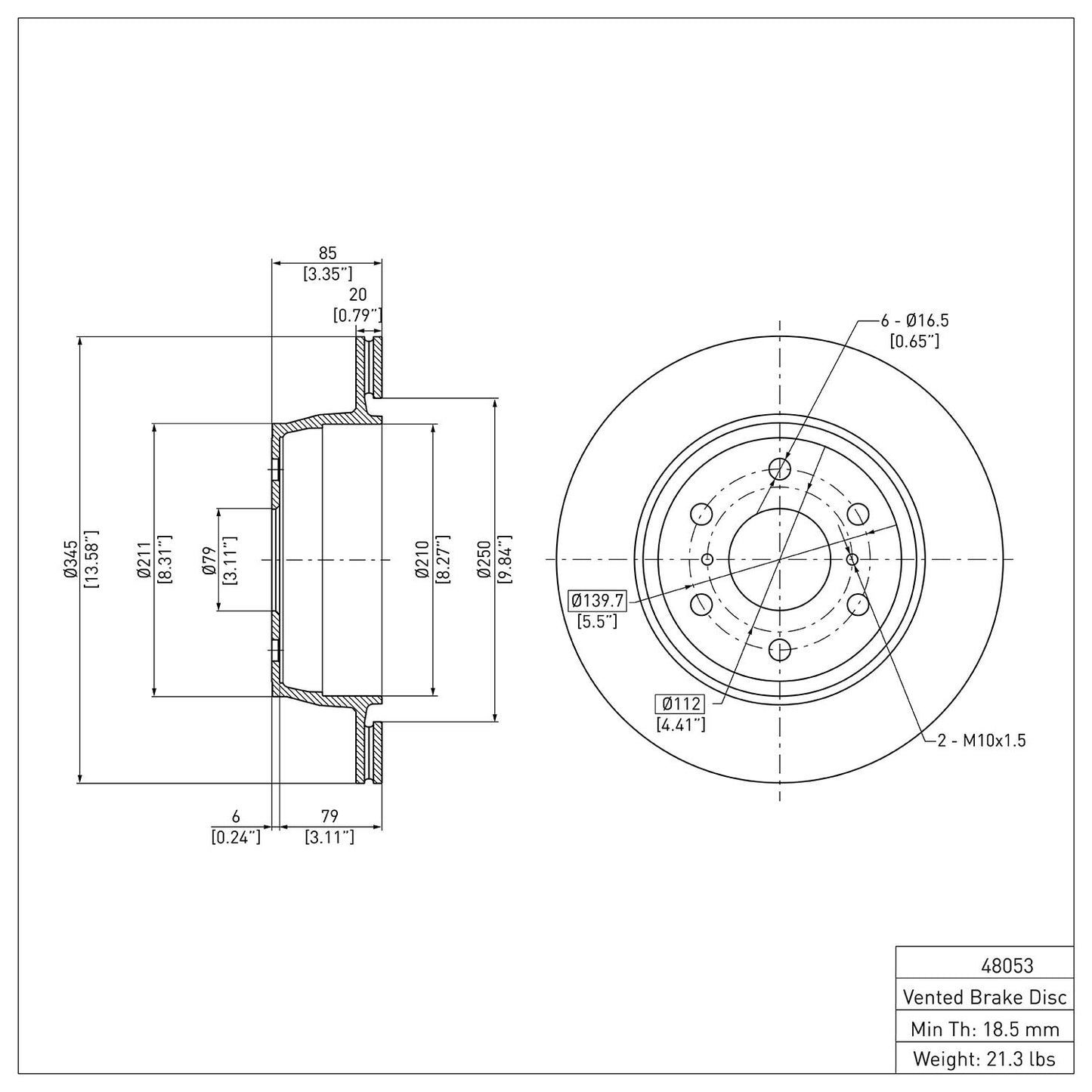 Dynamic Friction Company Disc Brake Rotor 600-48053