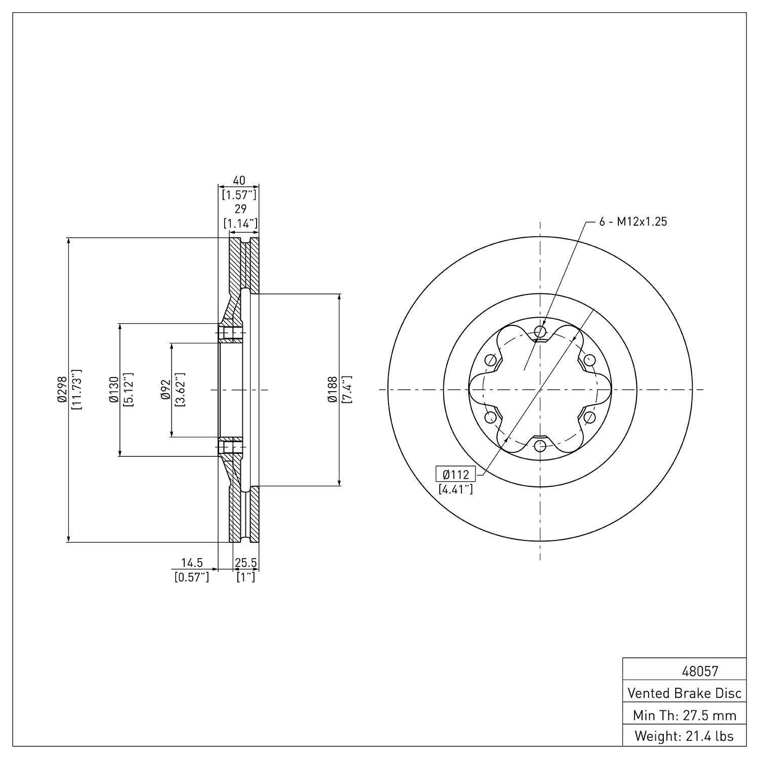 Dynamic Friction Company Disc Brake Rotor 600-48057