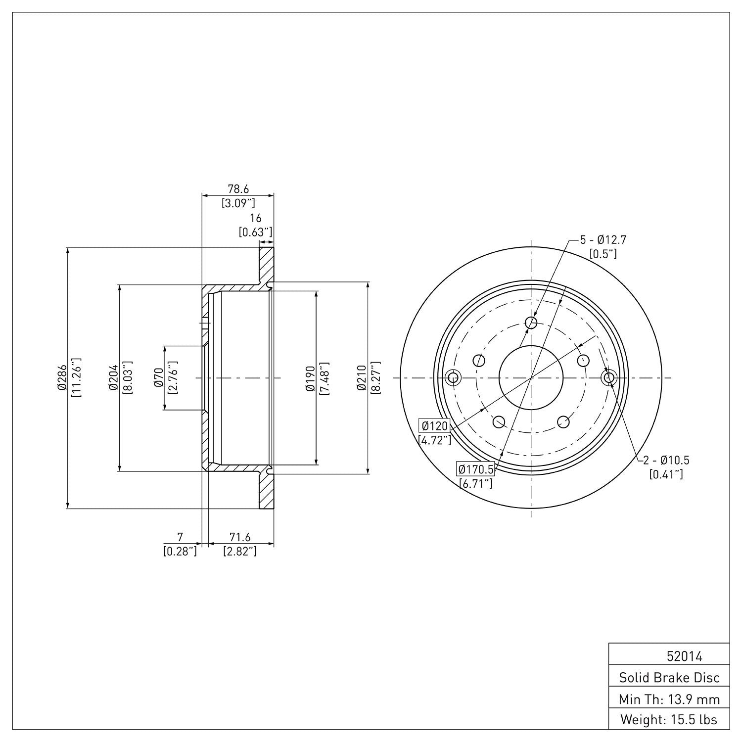 Dynamic Friction Company Disc Brake Rotor 600-52014