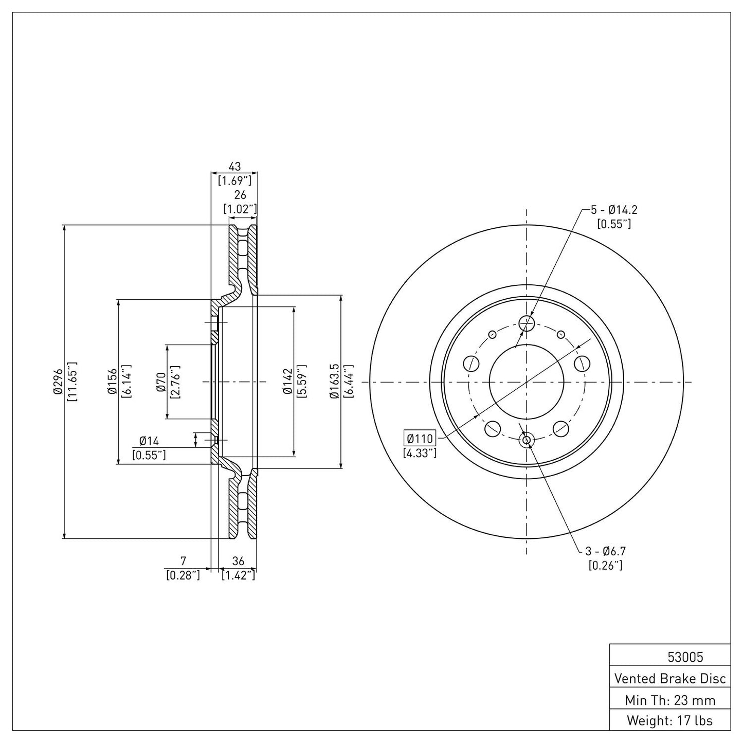 Dynamic Friction Company Disc Brake Rotor 600-53005