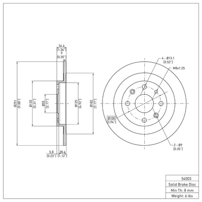 Dynamic Friction Company Disc Brake Rotor 600-54003
