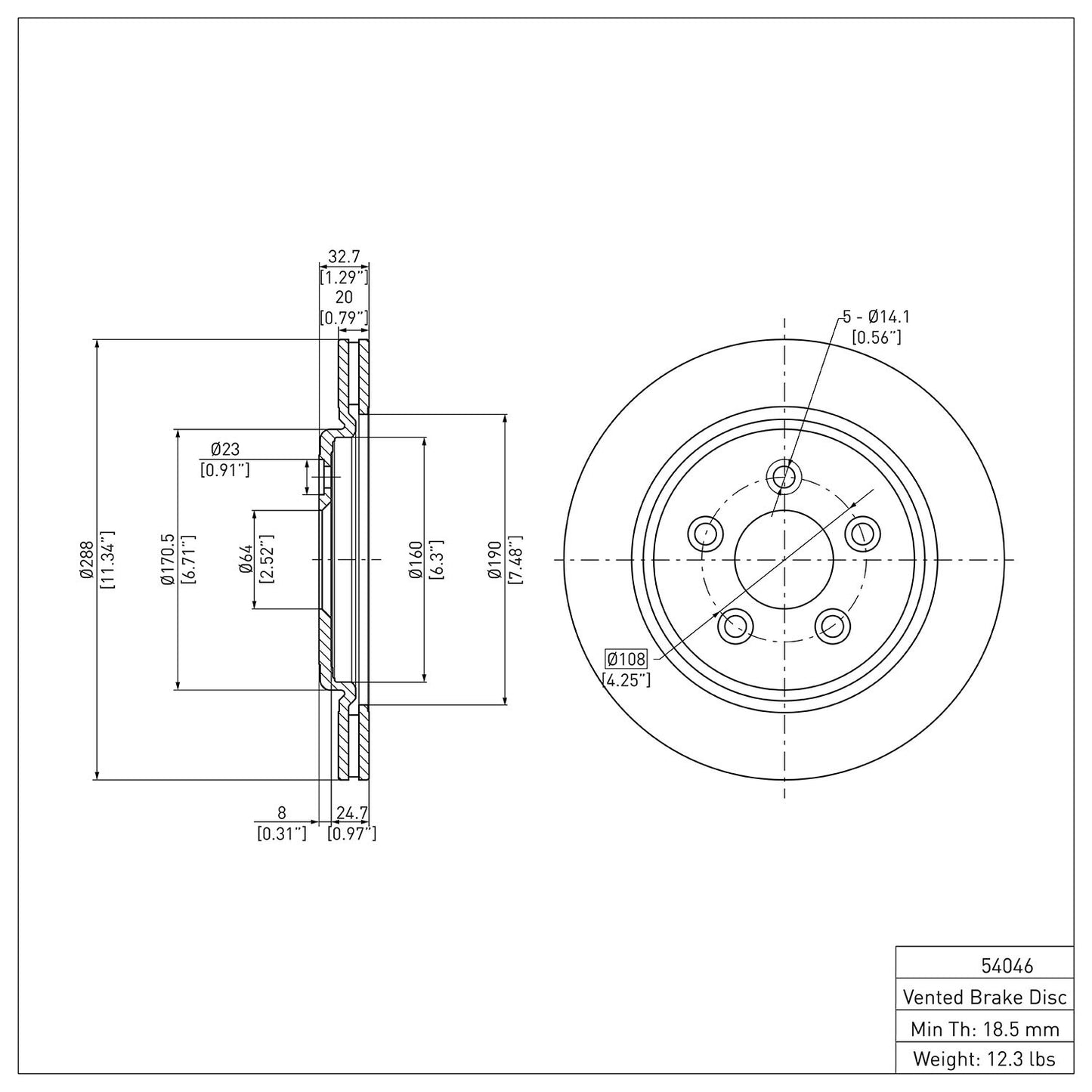 Dynamic Friction Company Disc Brake Rotor 600-54046