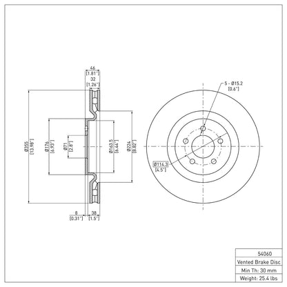 Dynamic Friction Company Disc Brake Rotor 600-54060