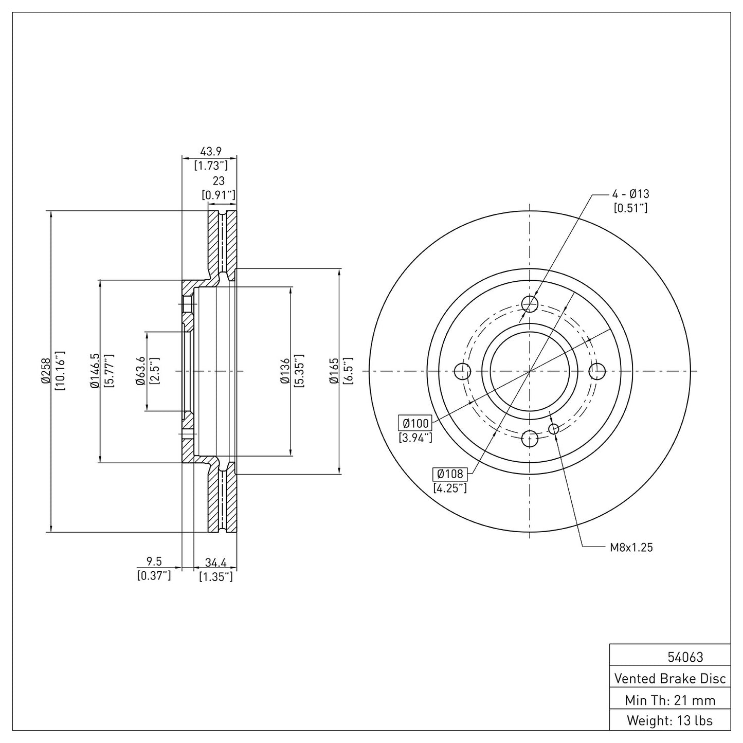 Dynamic Friction Company Disc Brake Rotor 600-54063