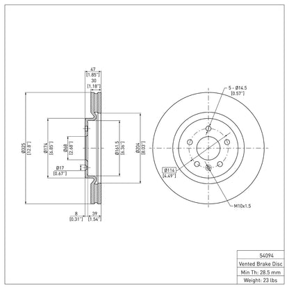 Dynamic Friction Company Disc Brake Rotor 600-54094