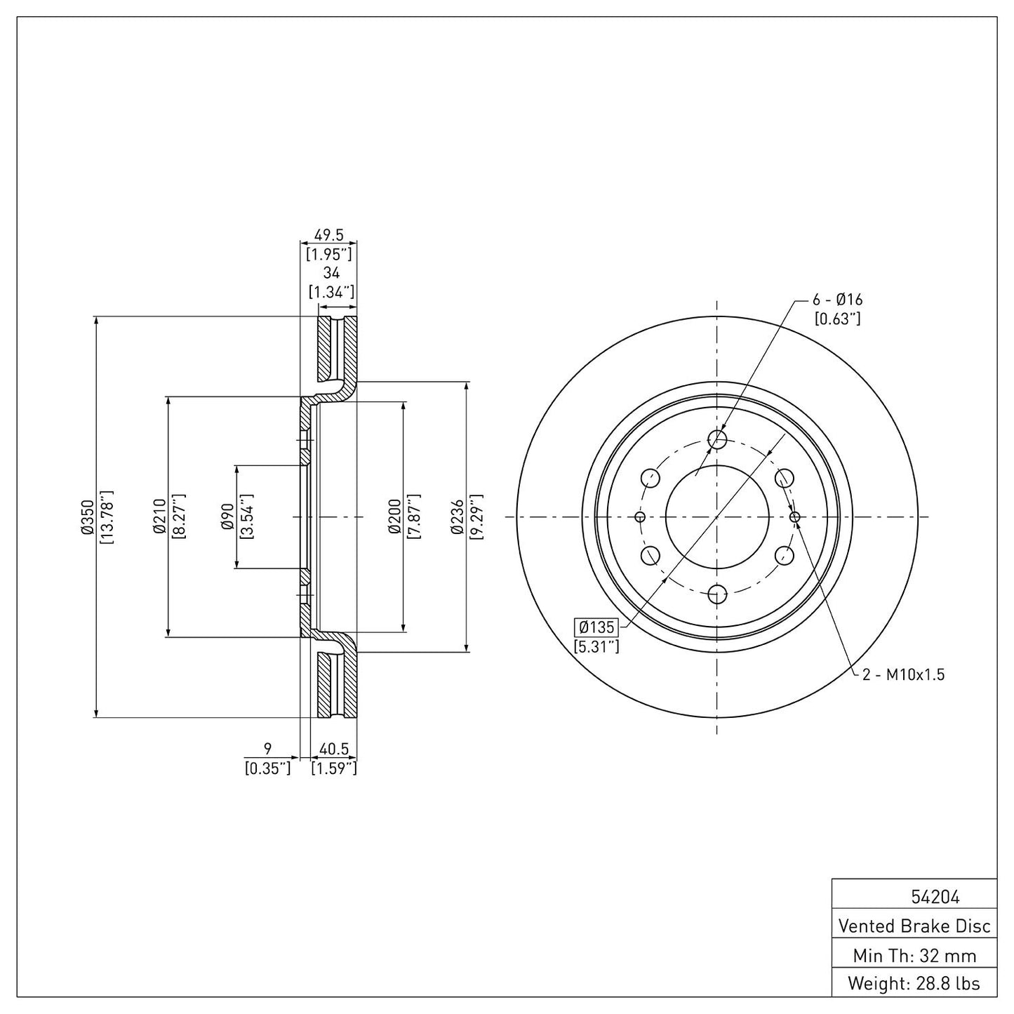 Dynamic Friction Company Disc Brake Rotor 600-54204