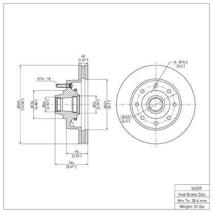 Dynamic Friction Company Disc Brake Rotor 600-54209