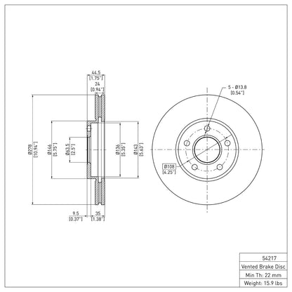 Dynamic Friction Company Disc Brake Rotor 600-54217