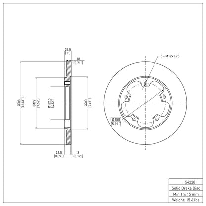 Dynamic Friction Company Disc Brake Rotor 600-54228