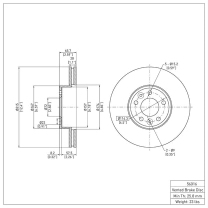 Dynamic Friction Company Disc Brake Rotor 600-56016