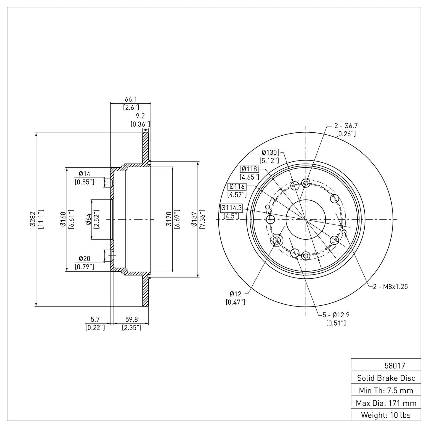 Dynamic Friction Company Disc Brake Rotor 600-58017