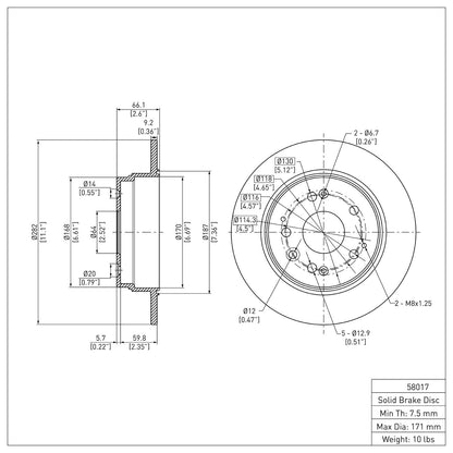 Dynamic Friction Company Disc Brake Rotor 600-58017
