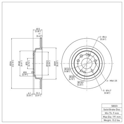 Dynamic Friction Company Disc Brake Rotor 600-58023