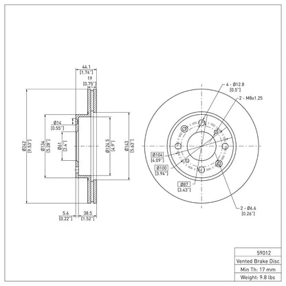 Dynamic Friction Company Disc Brake Rotor 600-59012