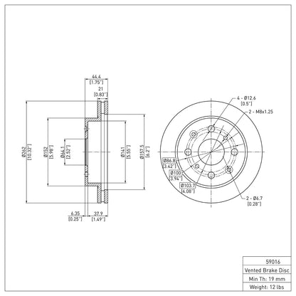 Dynamic Friction Company Disc Brake Rotor 600-59016
