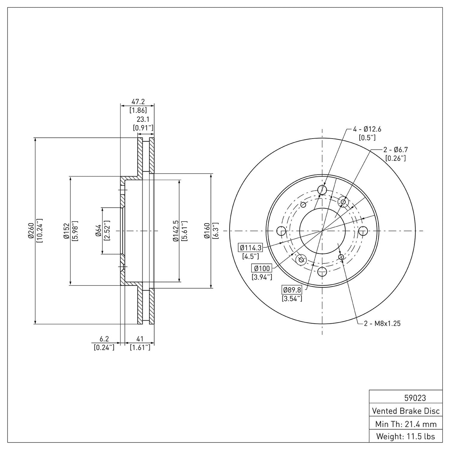 Dynamic Friction Company Disc Brake Rotor 600-59023