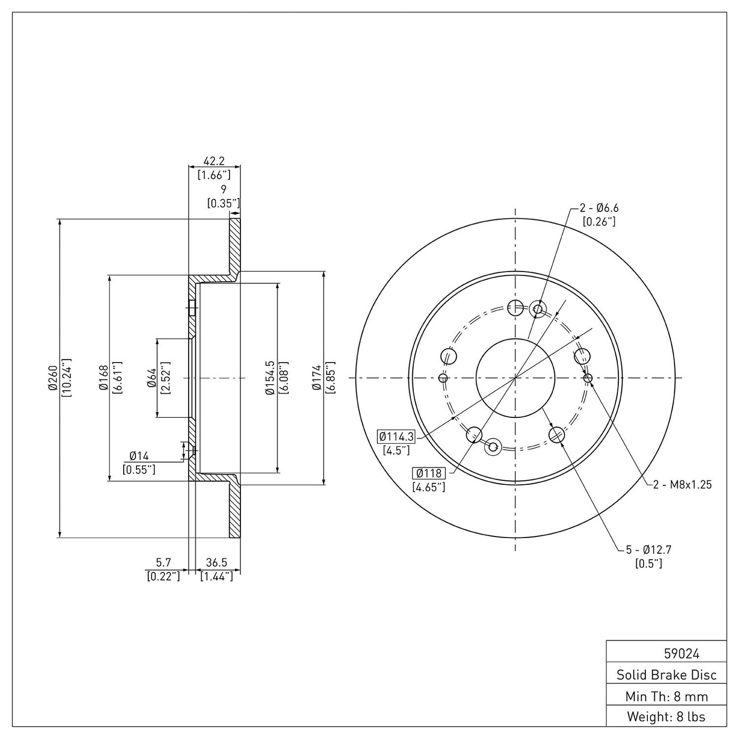 Dynamic Friction Company Disc Brake Rotor 600-59024