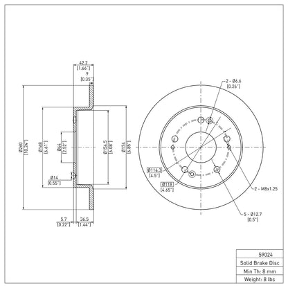 Dynamic Friction Company Disc Brake Rotor 600-59024