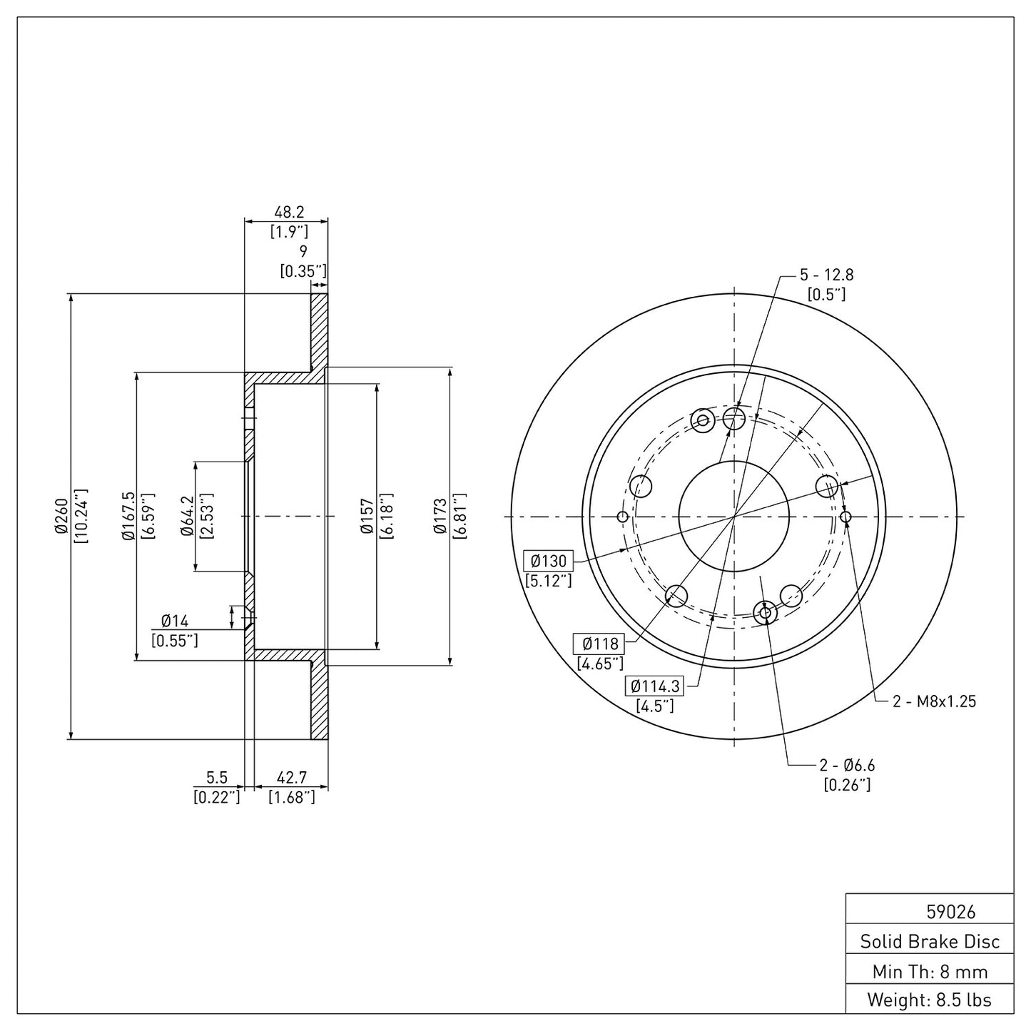 Dynamic Friction Company Disc Brake Rotor 600-59026