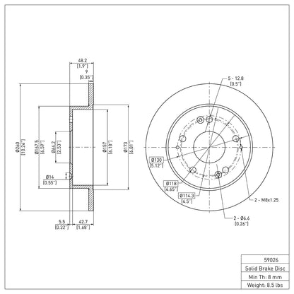 Dynamic Friction Company Disc Brake Rotor 600-59026