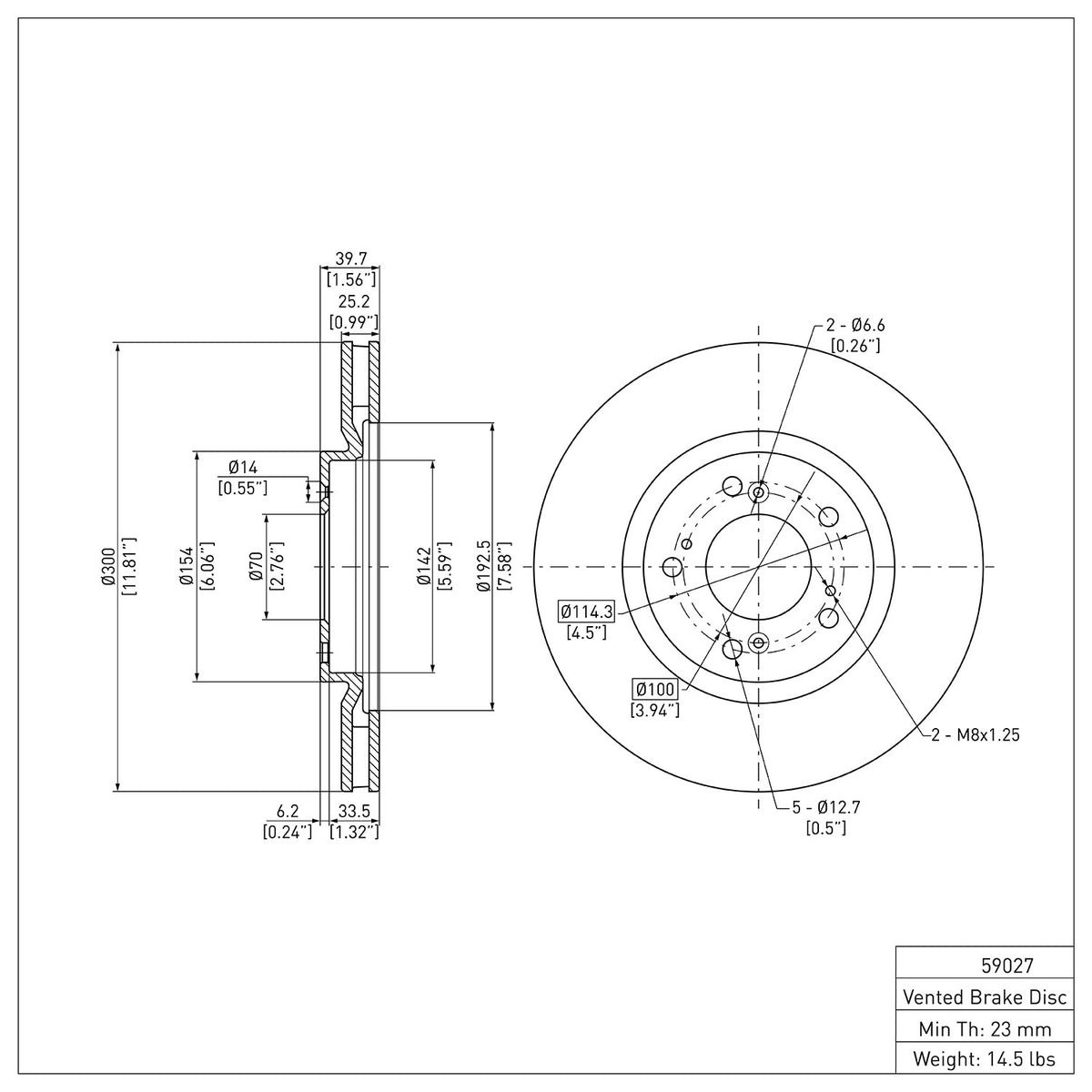 Dynamic Friction Company Disc Brake Rotor 600-59027