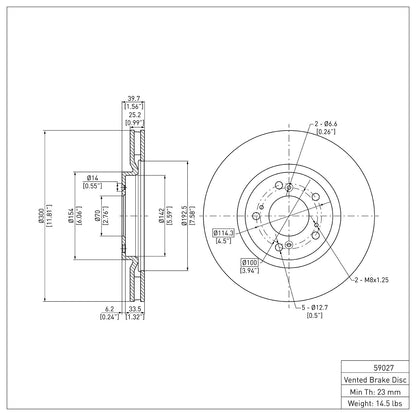 Dynamic Friction Company Disc Brake Rotor 600-59027