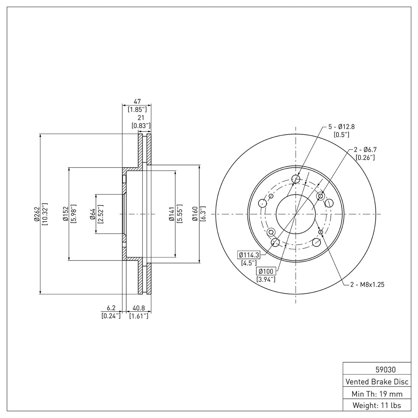 Dynamic Friction Company Disc Brake Rotor 600-59030