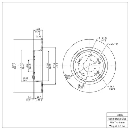 Dynamic Friction Company Disc Brake Rotor 600-59032