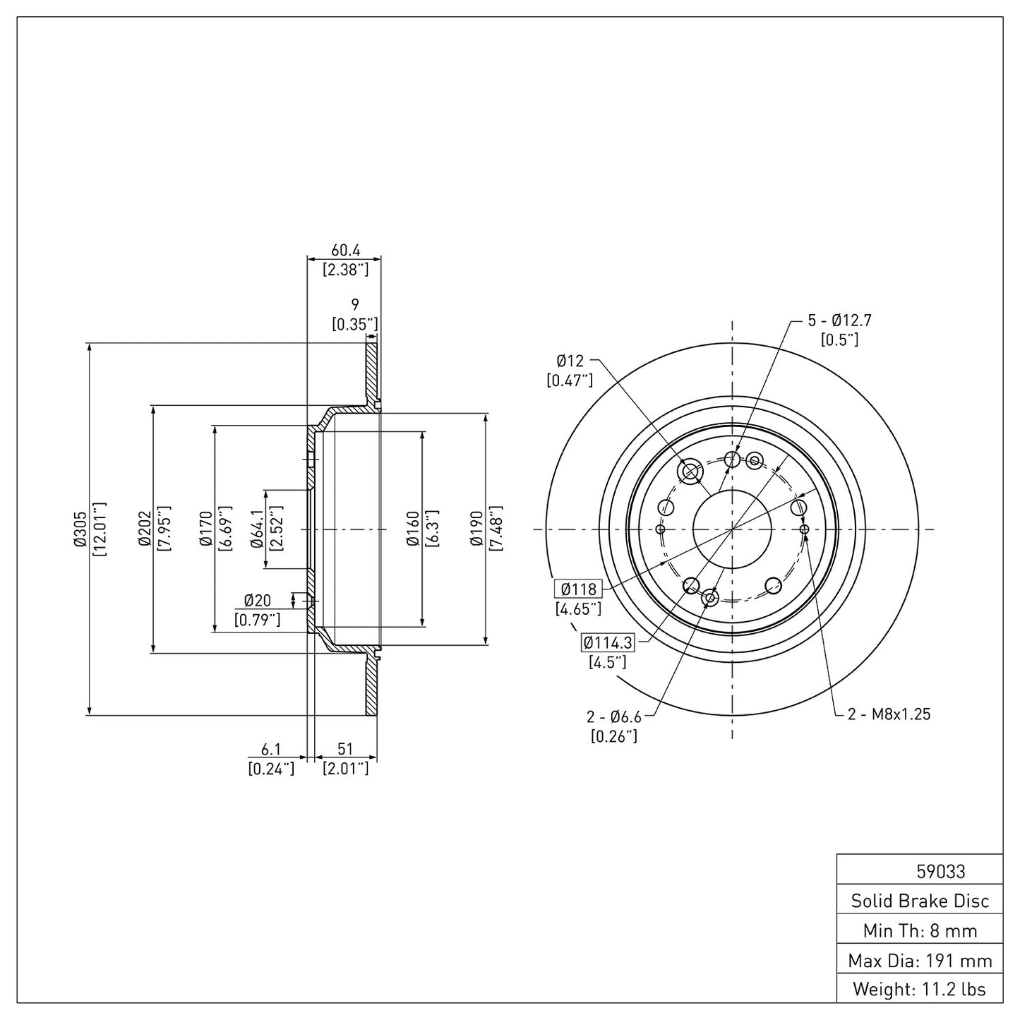 Dynamic Friction Company Disc Brake Rotor 600-59033