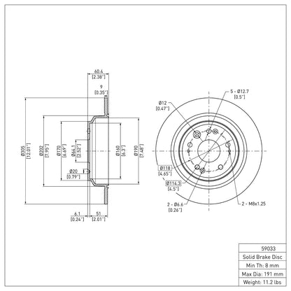 Dynamic Friction Company Disc Brake Rotor 600-59033