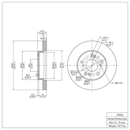 Dynamic Friction Company Disc Brake Rotor 600-59036