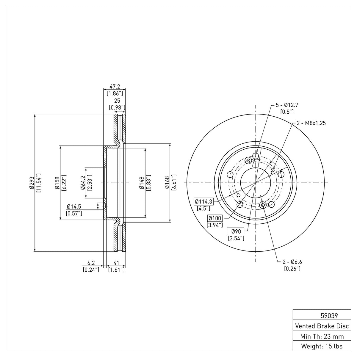 Dynamic Friction Company Disc Brake Rotor 600-59039