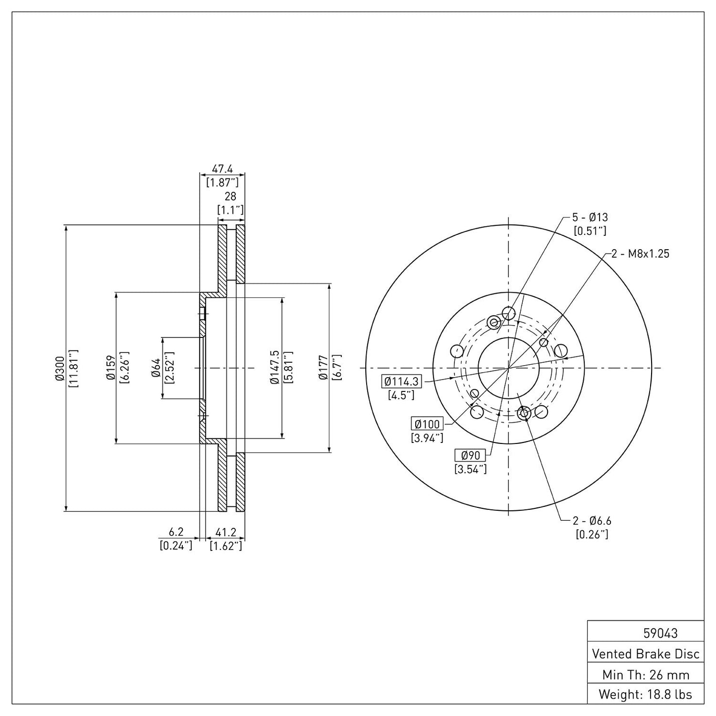 Dynamic Friction Company Disc Brake Rotor 600-59043