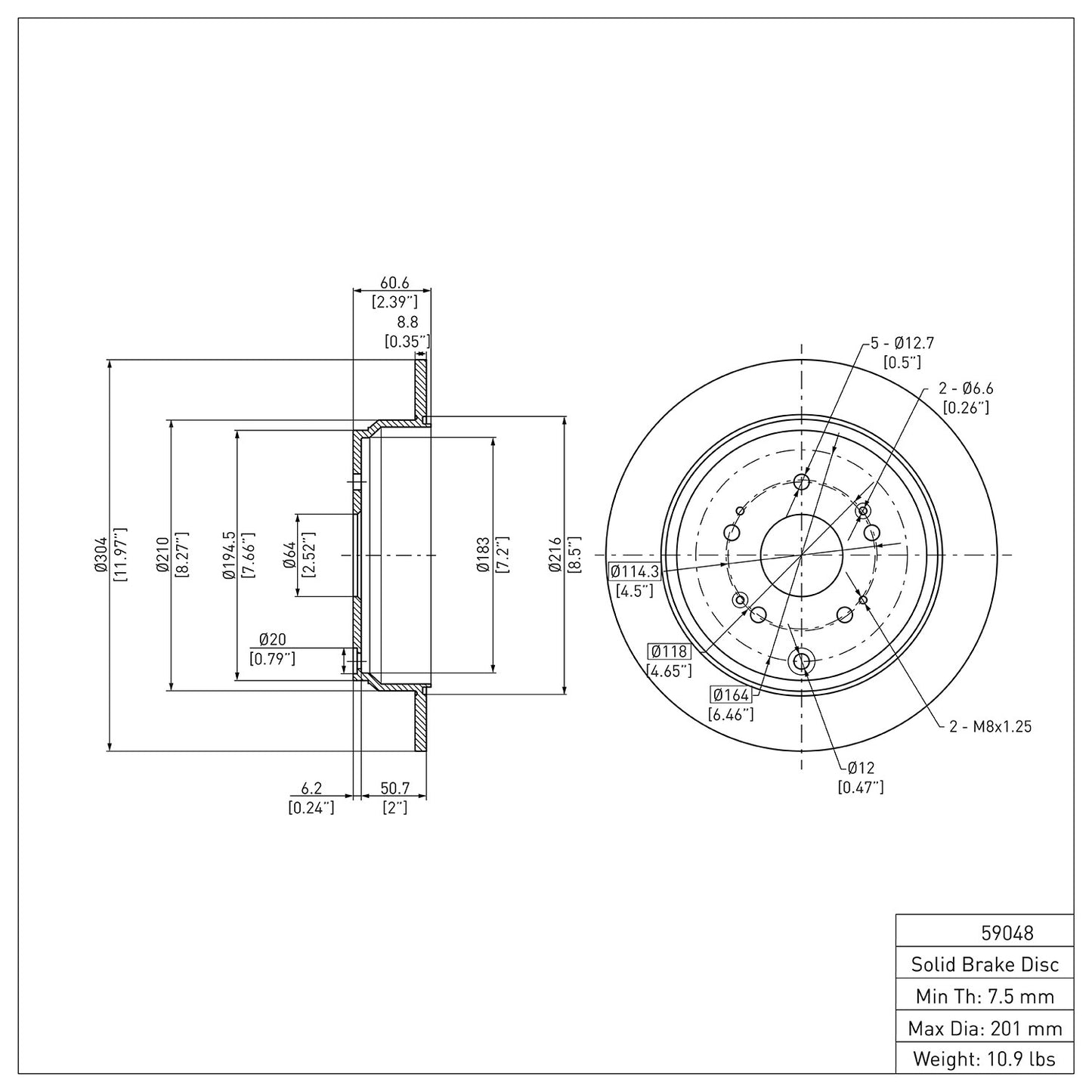 Dynamic Friction Company Disc Brake Rotor 600-59048