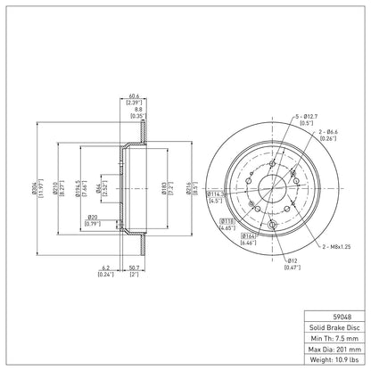 Dynamic Friction Company Disc Brake Rotor 600-59048