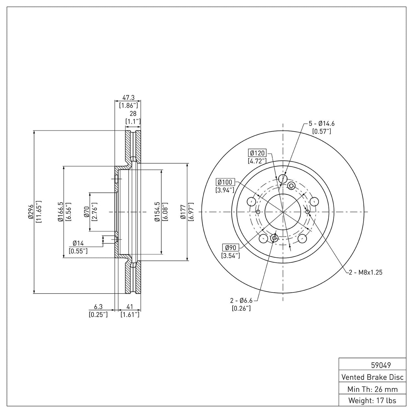 Dynamic Friction Company Disc Brake Rotor 600-59049