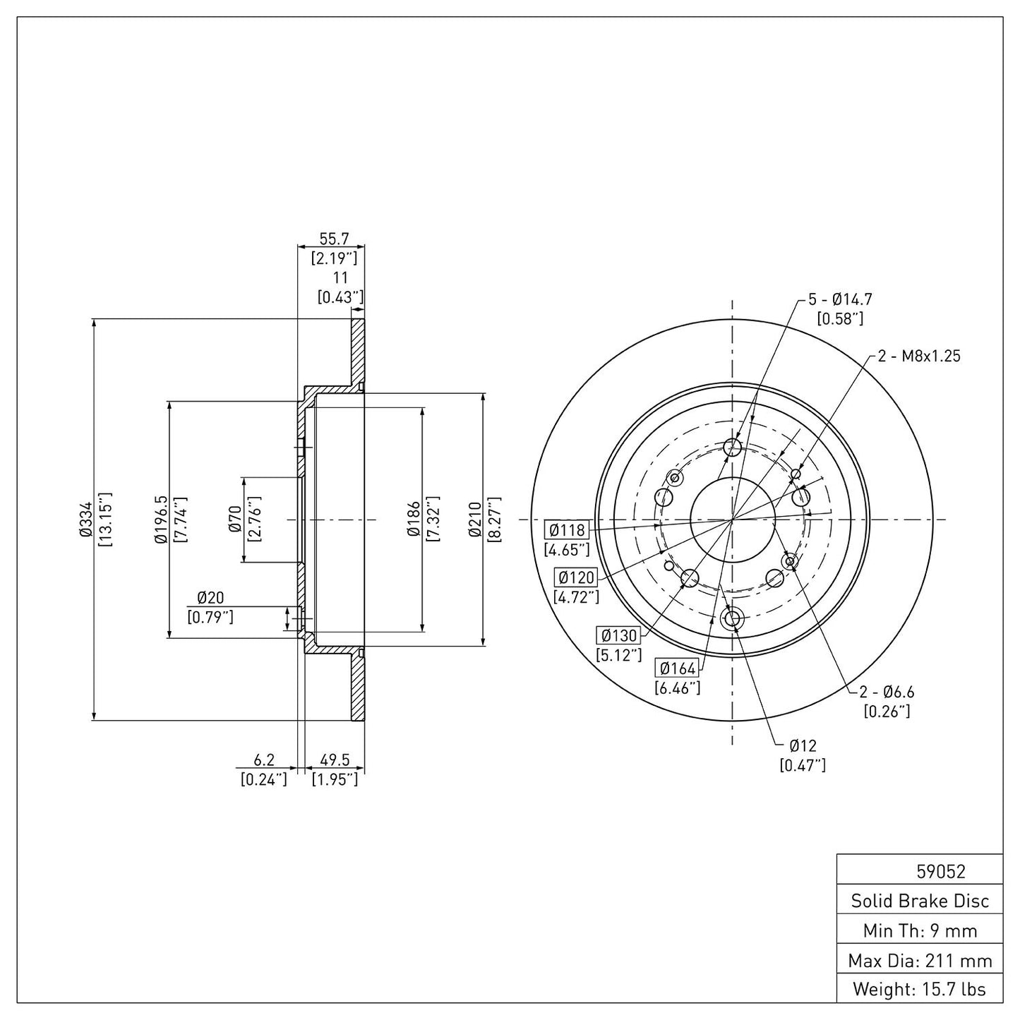 Dynamic Friction Company Disc Brake Rotor 600-59052
