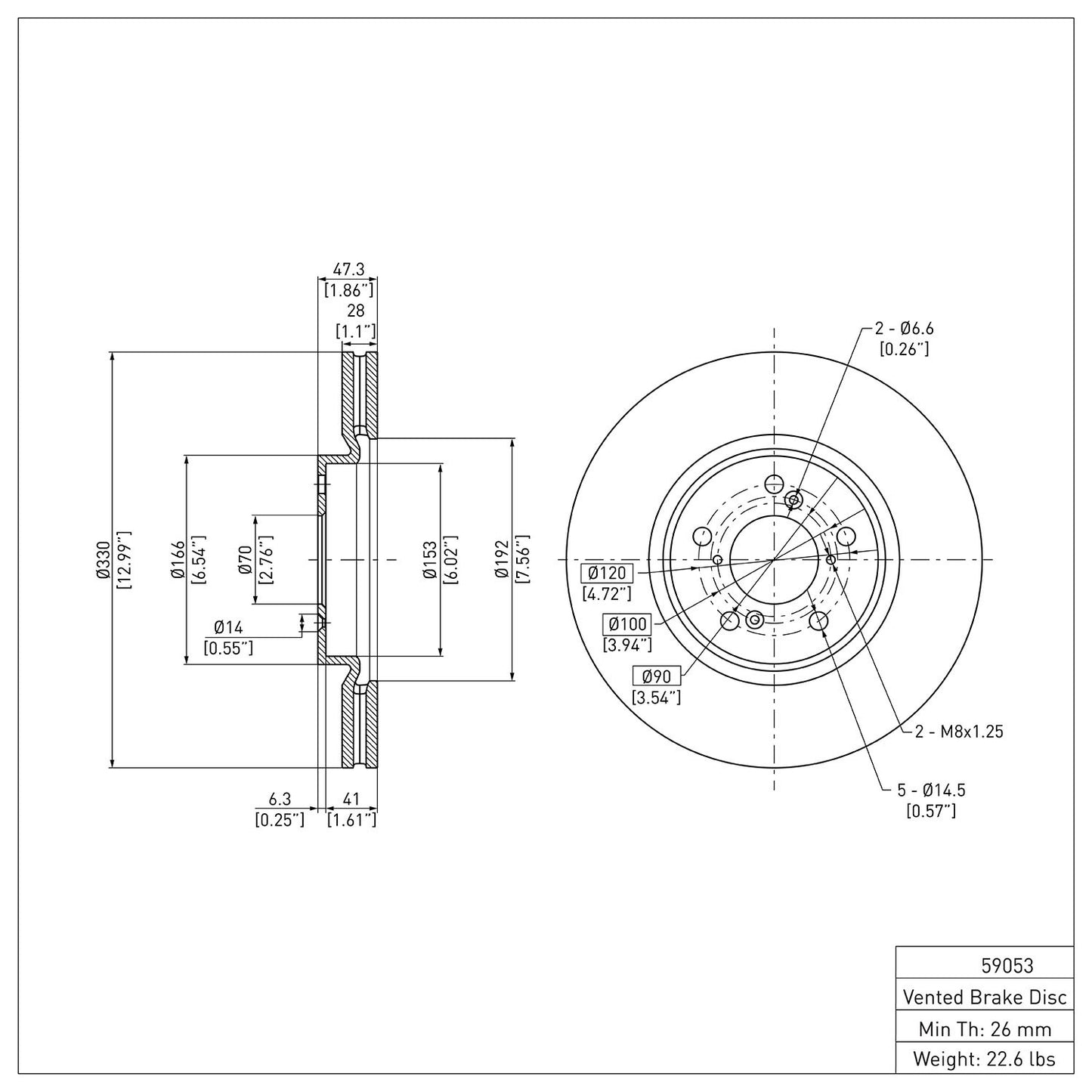 Dynamic Friction Company Disc Brake Rotor 600-59053