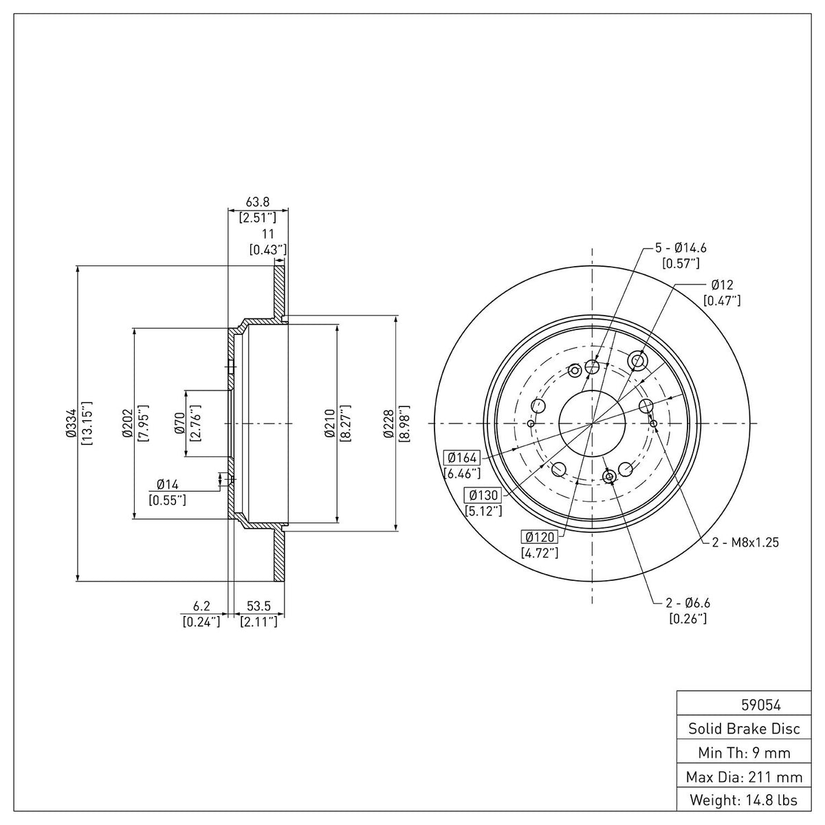 Dynamic Friction Company Disc Brake Rotor 600-59054