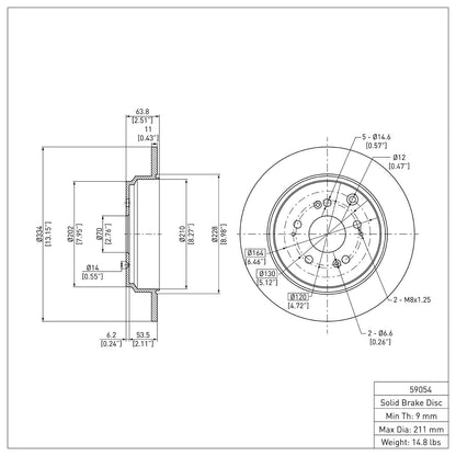 Dynamic Friction Company Disc Brake Rotor 600-59054