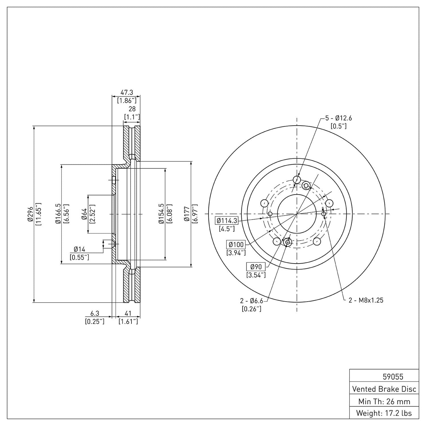 Dynamic Friction Company Disc Brake Rotor 600-59055