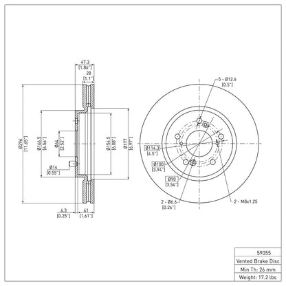 Dynamic Friction Company Disc Brake Rotor 600-59055