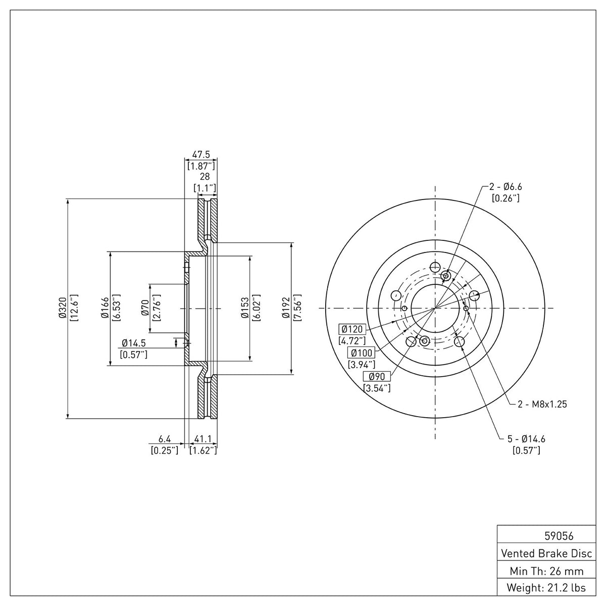 Dynamic Friction Company Disc Brake Rotor 600-59056