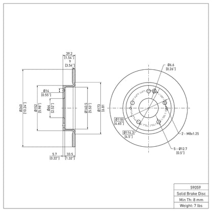 Dynamic Friction Company Disc Brake Rotor 600-59059