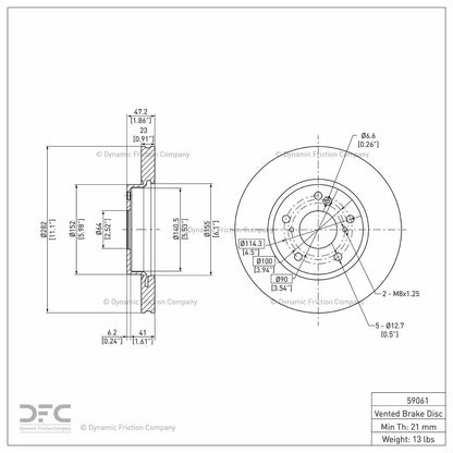 Dynamic Friction Company Disc Brake Rotor 600-59061