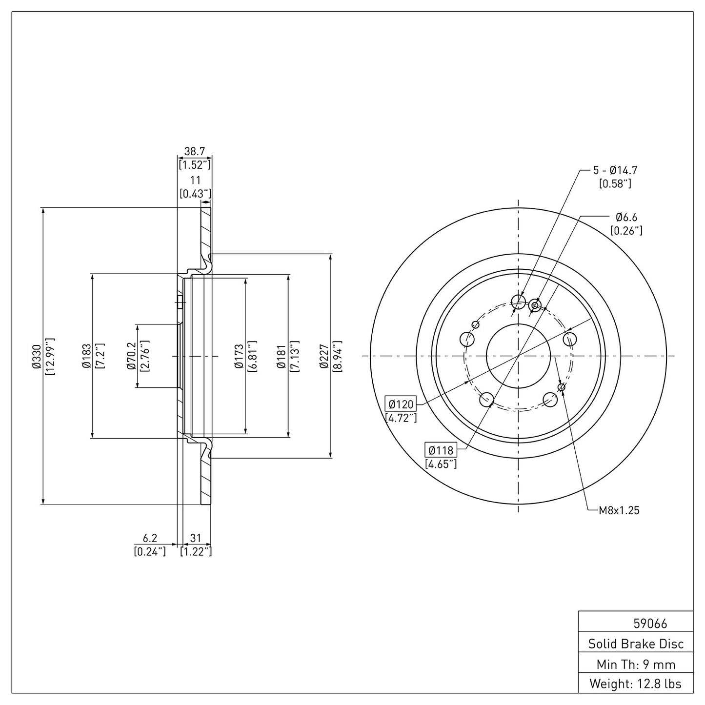 Dynamic Friction Company Disc Brake Rotor 600-59066